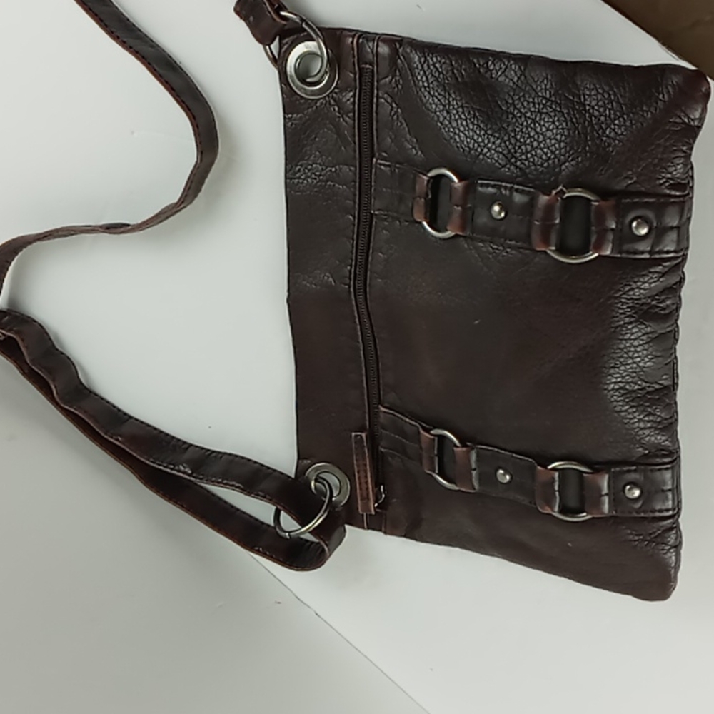 Leather Buckled Crossbody Bag